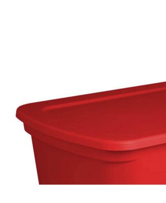 30 Gallon Durable Stacking Seasonal Storage Tote, Red (6 Pack)