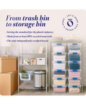 31 Quart Heavy Duty Clear Plastic Stackable Storage Containers, 12 Pack