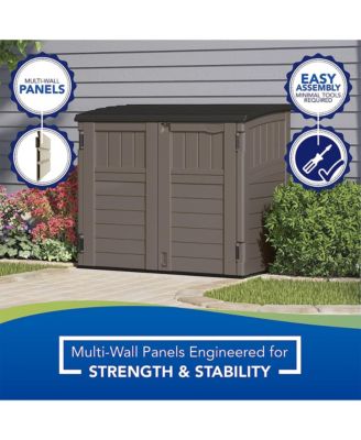 Horizontal 4 Foot x 2.5 Foot Outdoor/Garden Storage Shed, Stoney Grey