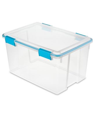 54 Quart Gasket Box, Stackable Storage Bin with Latching Lid, 4 Pack