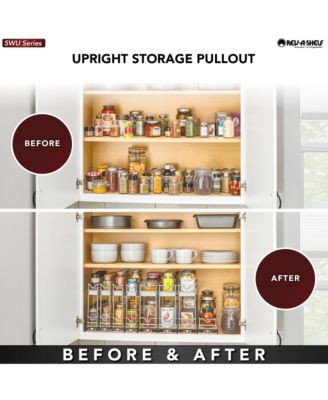 9" Pullout Organizer for Cabinets, 2 Tier Upright Shelf, 5WU2-3N1-1