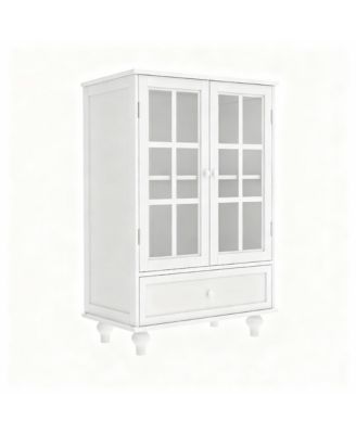 36" Kitchen Sideboard Cabinet with Glass Doors and Drawer