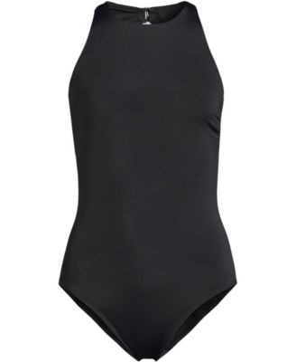 Women's Tugless High Neck Portrait Back One Piece Swimsuit