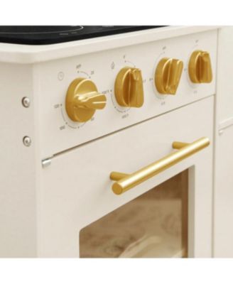 Iconic Wooden Play Kitchen – Cream Pretend Cooking Set for Kids