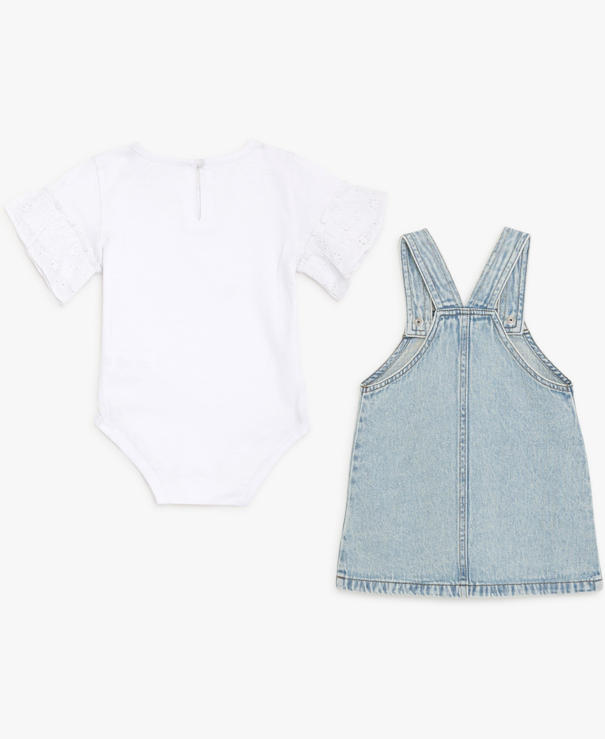 7 For All Mankind Baby Girls' Short-Sleeve Bodysuit and Jumper, 2-Piece Set