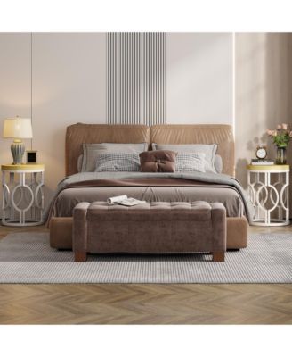 Round End Table, Industrial SideTable with Metal Hollow Frame, Small Bedside Table