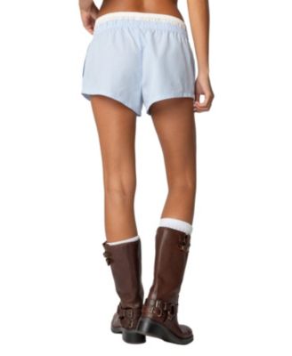 Women's Layered Gingham Boxer Shorts