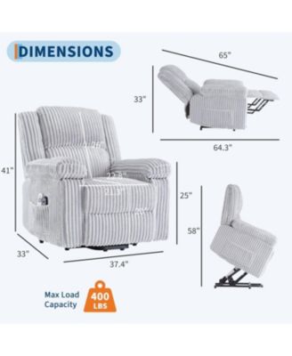 Power Lift Recliner Chair - Heat and Massage, Electric Lift Plush Recliner with Soft Padded Seat, Back Support & Armrests