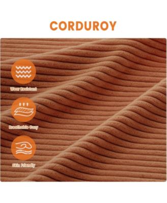 83" Modern Sofa, Corduroy 3 Seater Deep Seat Couch with Wide Armrest, Removable Washable Cushion Cover, Comfy Sofa for Living Room Bedroom