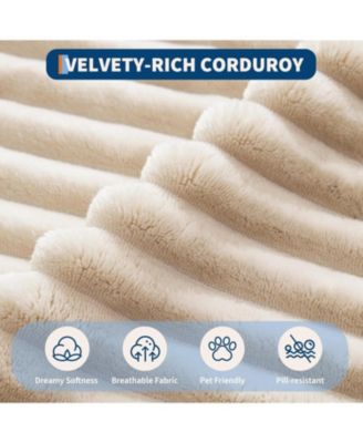 Oversized Chaise Lounge Chair 54 61" Indoor Corduroy Cloud Boneless Single Couch Sofa with 4 Pillows Armrests & Deep Seat No Assembly