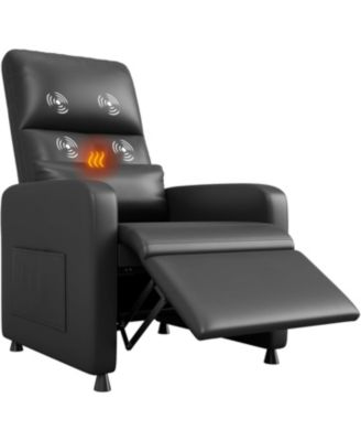 Power Recliner Chair with Massage and Heat with Massage Function with Lumbar Support, Adjustable Push Back, Wide Armrests