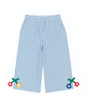 Toddler Girls Seersucker Pants With Flowers