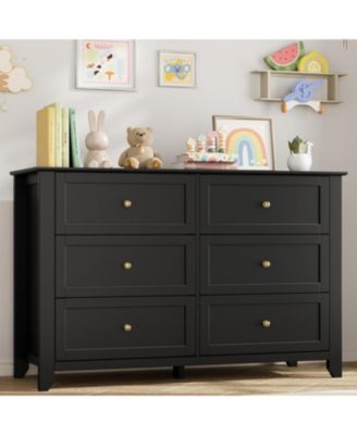 Dresser for Bedroom, 6 Chest of Drawer Dresser Organizer, Modern Wood Storage Cabinet for Living Room, Closet Storage, Entryway, Hallway