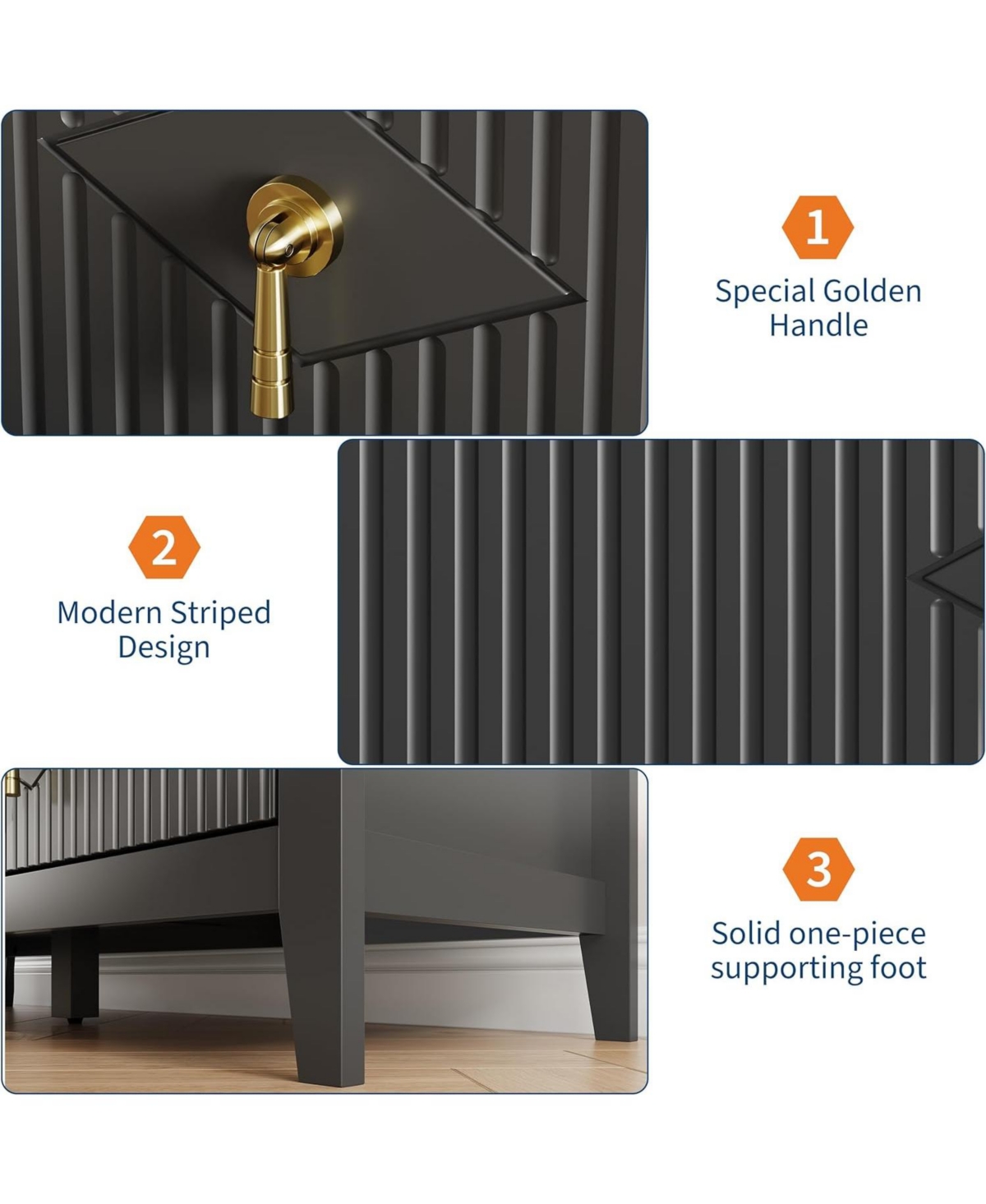 gaomon Fluted 6 Drawers Dresser for Bedroom, 47.2" Wide Modern Chest of with Metal Handle, Wooden Organizer Bedroom