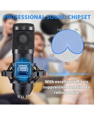 Podcast Equipment Bundle Audio Interface with All In One Live Sound Card Professional Condenser Microphone for Recording Live Streaming