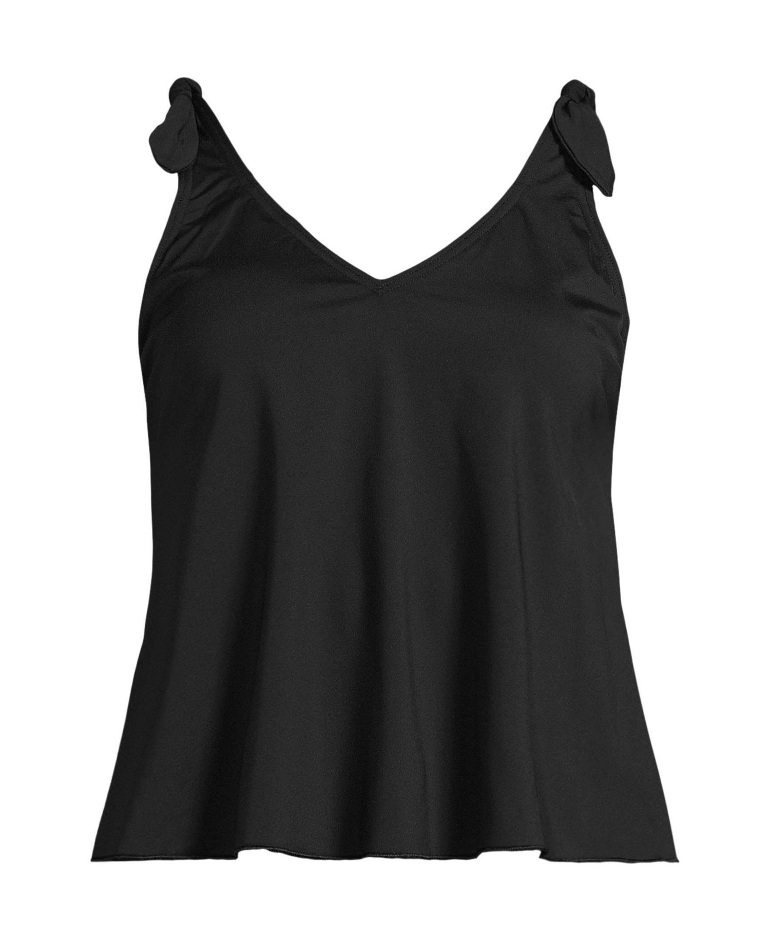 Plus Size Tie Shoulder Flutter Tankini Top