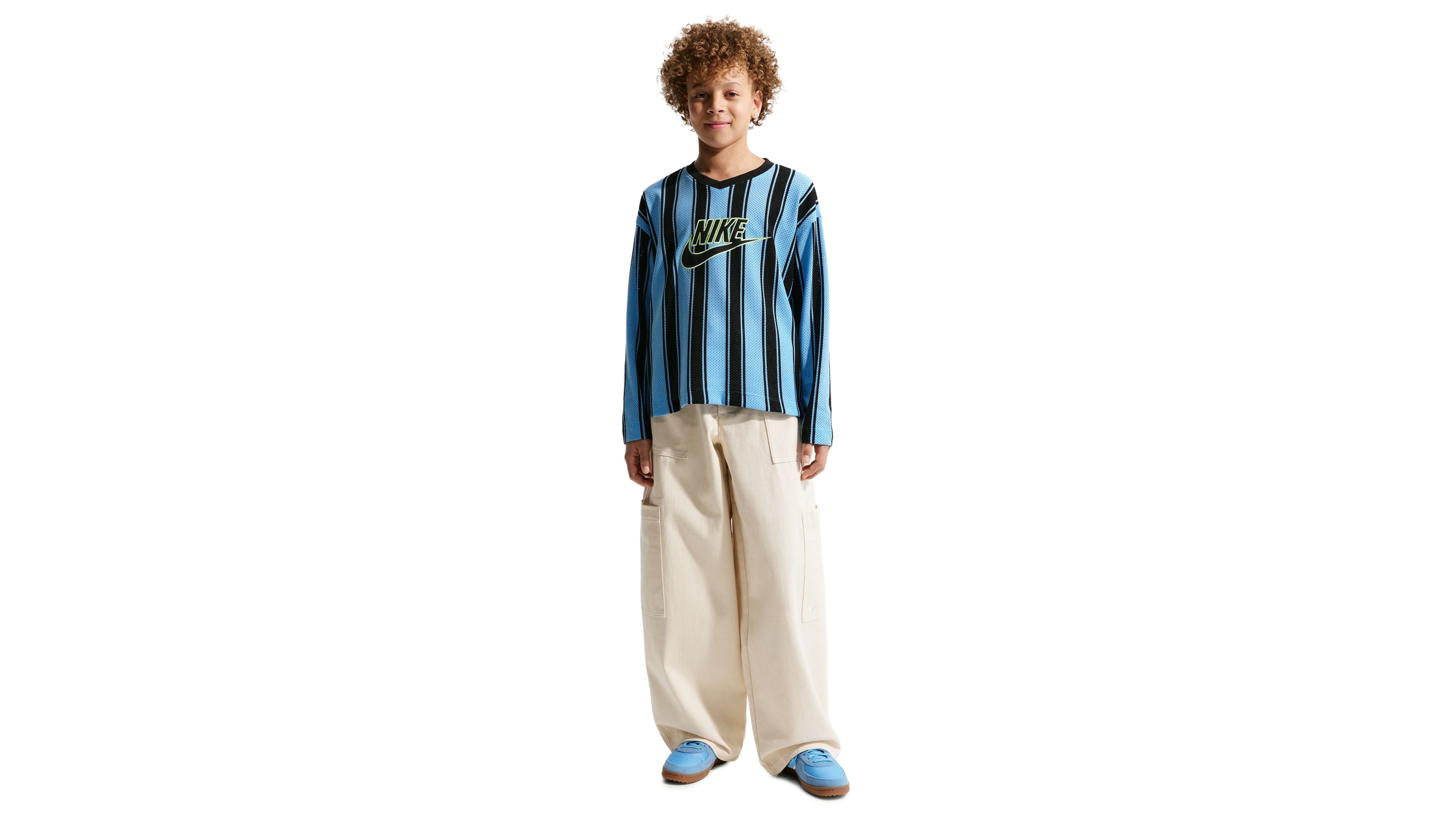 Nike Boys' 4-20 Striped Long-Sleeve Sweatshirt