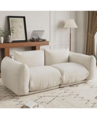 Love Seat Sofa,75.2 Inch Chenille Fabric Cloud Couch, 23.2" Deep Seat Boneless Couch for Small Spaces, Apartment, Office