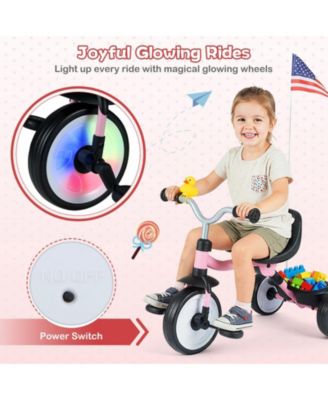 Toddler Tricycle with 3-Position Seat and Storage Basket for Kids