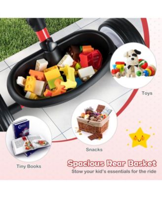 Toddler Tricycle with 3-Position Seat and Storage Basket for Kids