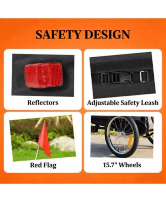 Foldable Pet Bike Trailer Carrier for Dogs & Small Animals, Collapsible Bicycle Attachment