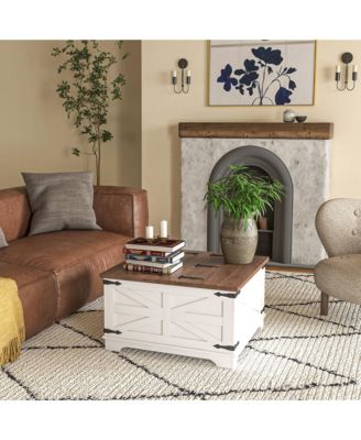 Table with Flip Top Hidden Storage, Square Center Table