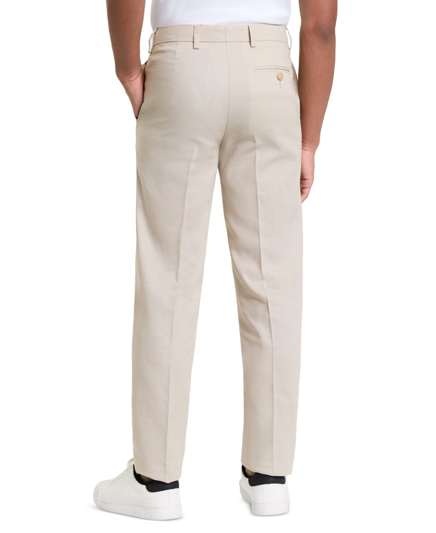 Boys' 8-20 Linen Khaki Button-Up Pants