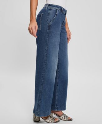 Women's Zoya Wide-Leg Faded High-Rise Jeans