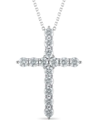 Diamond Cross Pendant Necklace (2 ct. t.w.) in 14k White Gold