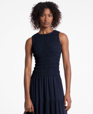 Women's Smocked Scoop Neck Fit & Flare Dress