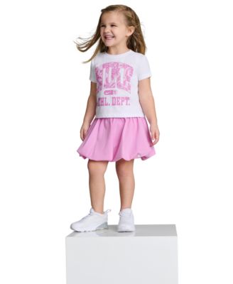 Girls' Toddler 2T-4T Graphic Crewneck T-Shirt and Scooter Shorts, 2-Piece Set