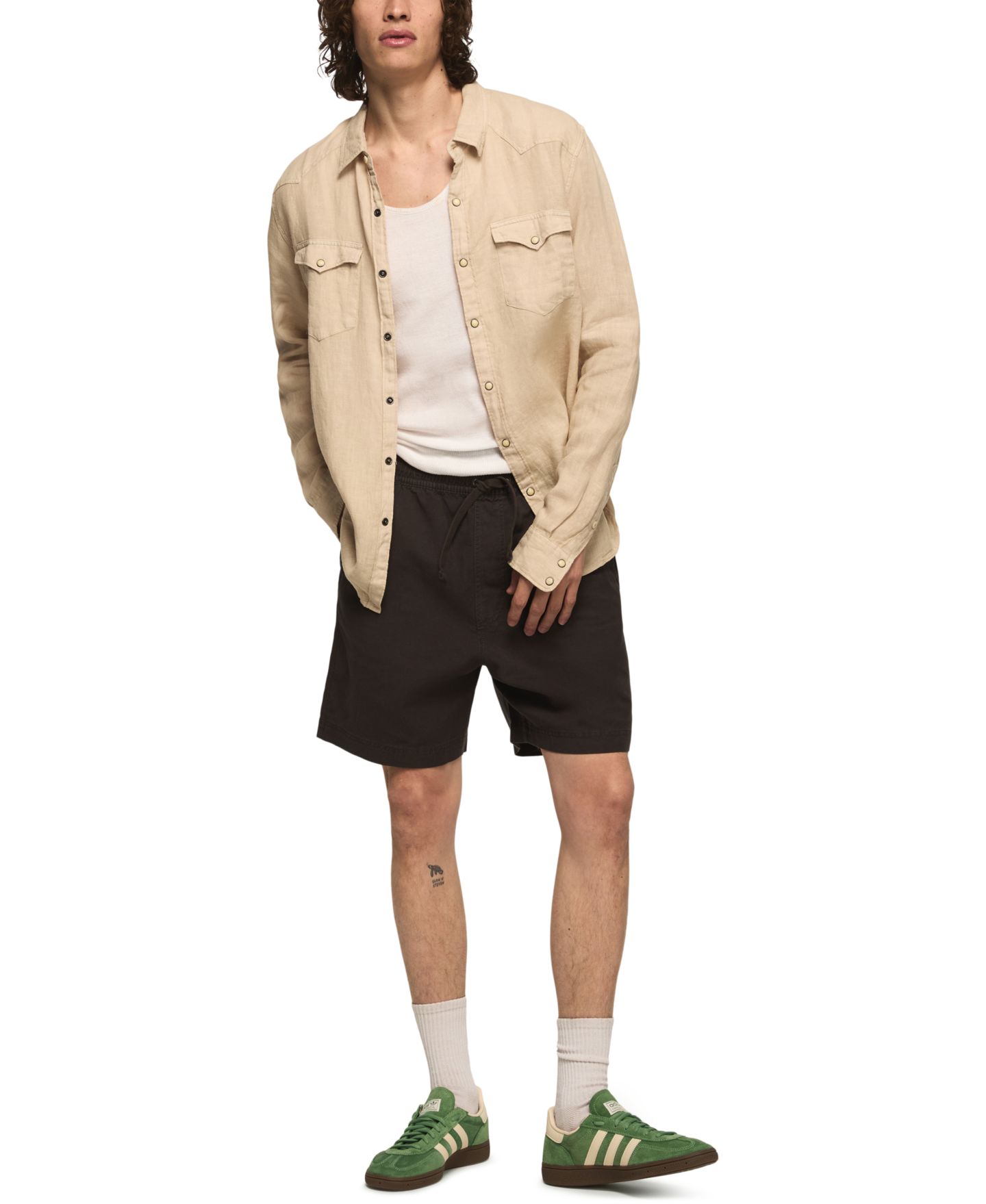 Мужские шорты Lucky Brand 7" Pull-On Linen, цвет: Чёрный — фото 2