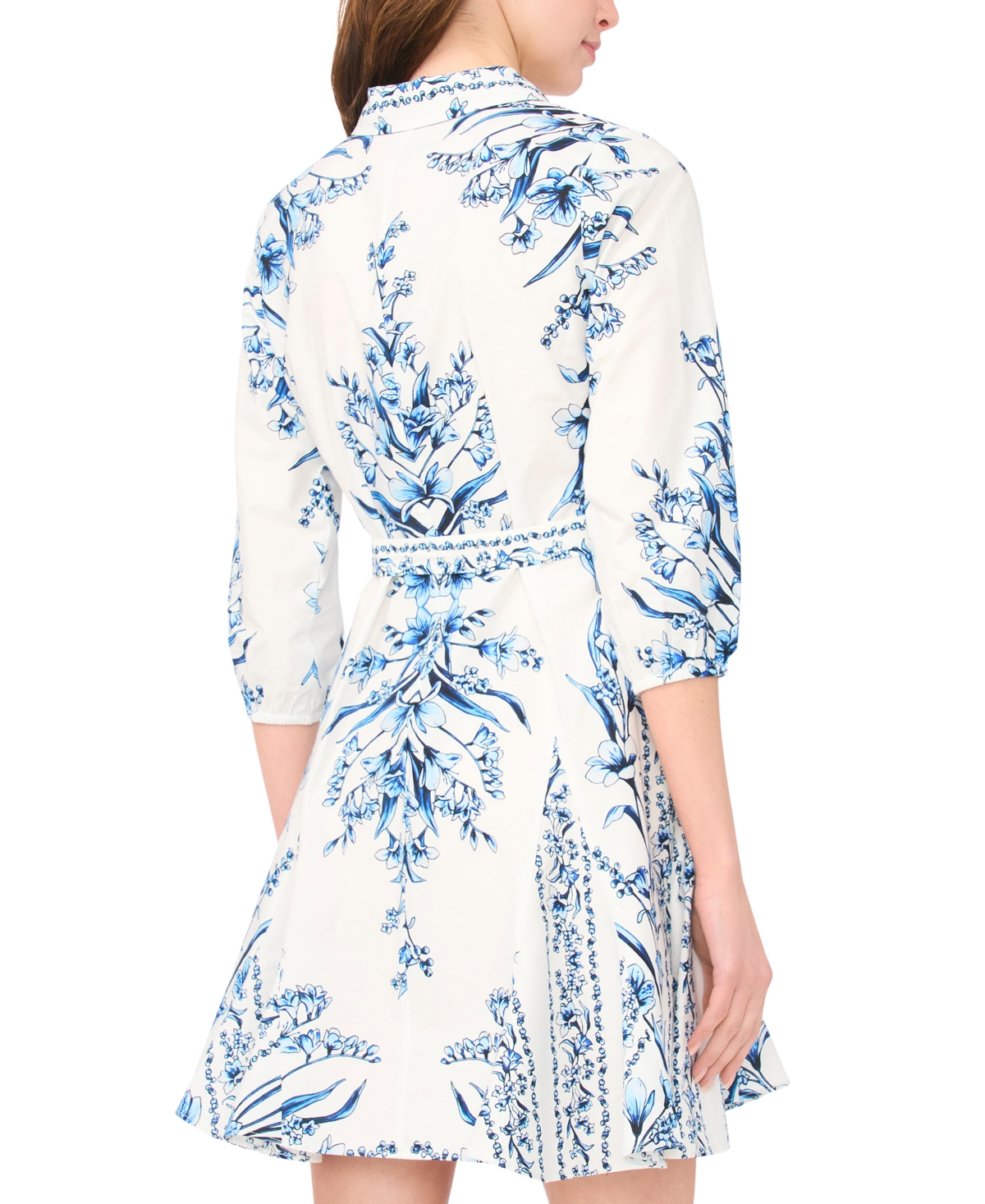 Msk Petite Tie-Front Godet Shirt Dress