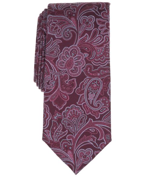 Мужские галстуки Michael Kors Surmer Paisley Tie, цвет: Бордовый