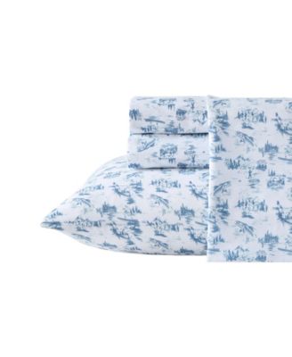 Fish Town Toile Temperature Regulating Microfiber 3-Pc. Sheet Set, Twin