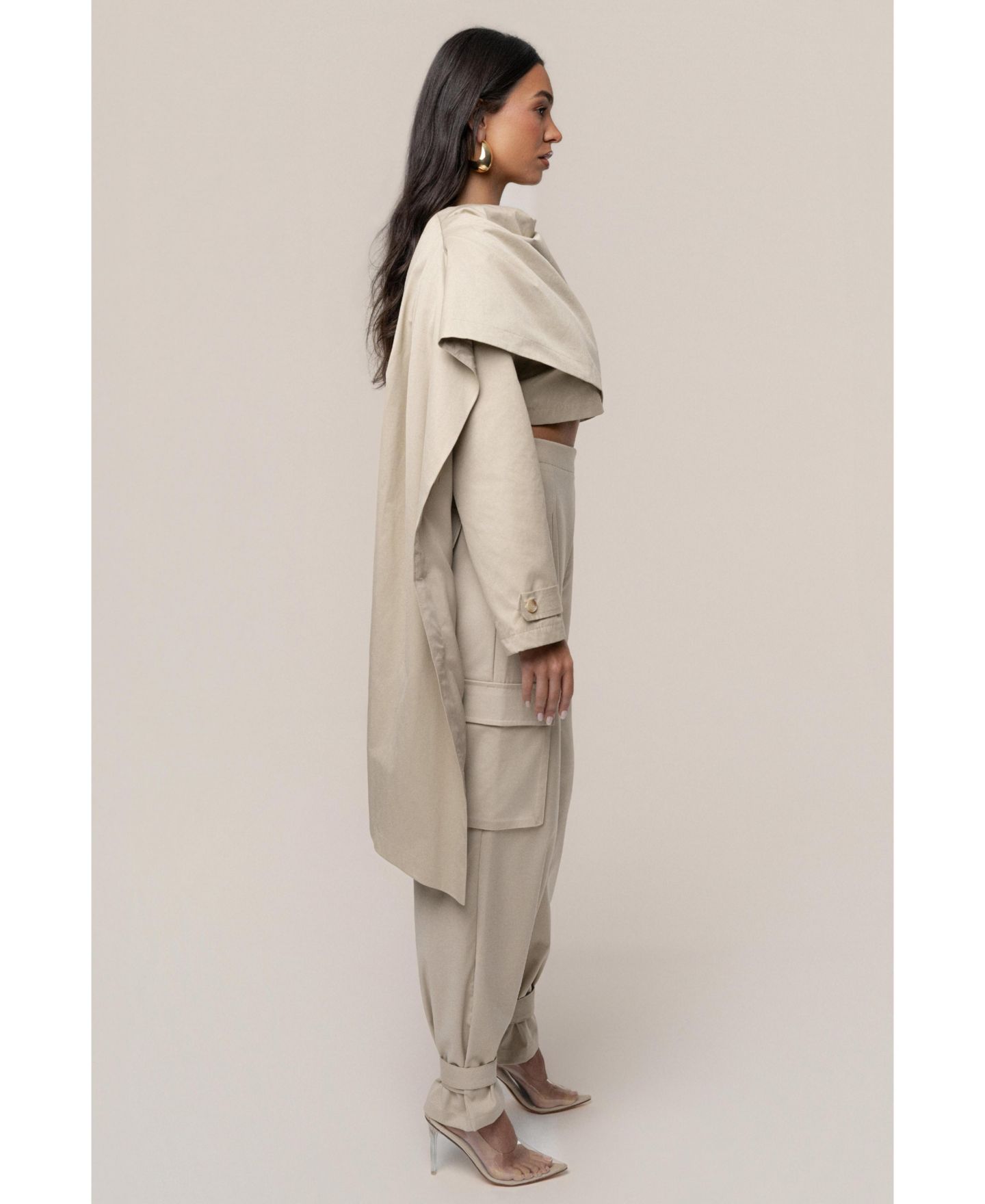 Женские брюки JLUXLABEL Autumn Flow Cargo, цвет: Бежевый — фото 7