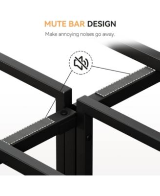 Wood Platform Bed Frame with Headboard and Footboard, Safety Rounded Corners and Metal Slat Support