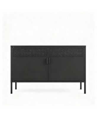Metal Storage Cabinet with Adjustable Shelves and Mesh Doors