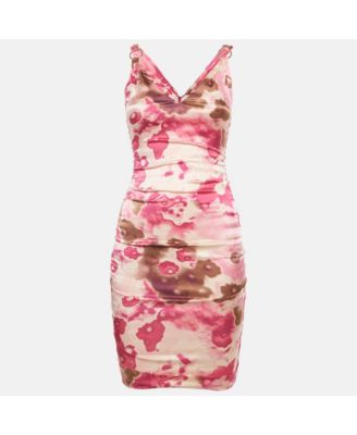 Women's Abstract Print Silk Mini Dress