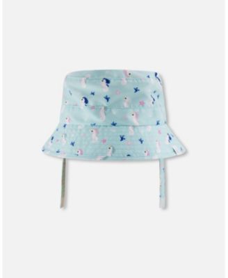 Baby Girls Beach Hat Seahorse Print