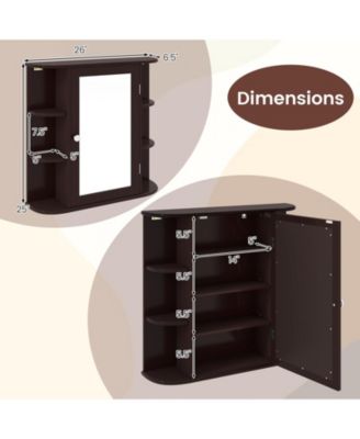 Volenca Wall-Mounted Bathroom Mirror Cabinet with Storage Shelves