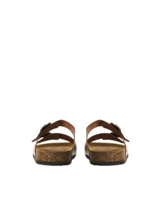 Genuine Leather Sandals with Double Buckle