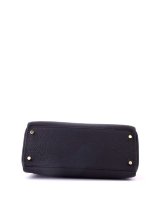 Kelly 28 Handbag Black Togo with Gold Hardware