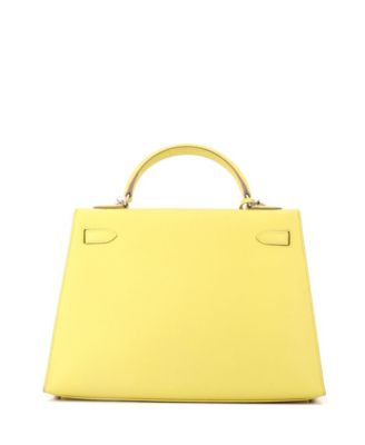 Kelly 32 Handbag Yellow Epsom with Palladium Hardware