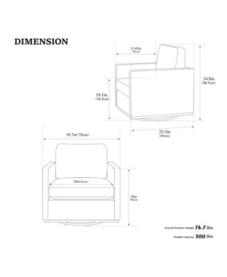 Modern Swivel Accent Chair, 360° Rotation Leisure Chair with Removable Cushion