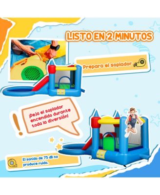 Inflatable Bounce House, 4 in 1 Bouncy Castle with Blower, Multicolor