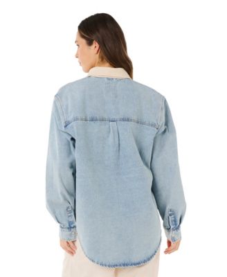 Women's Surf Side Relaxed Collared Denim Jacket