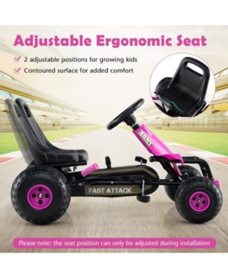 Kids Pedal Go Kart with Steering Wheel and Gear Shifter and Handbrake