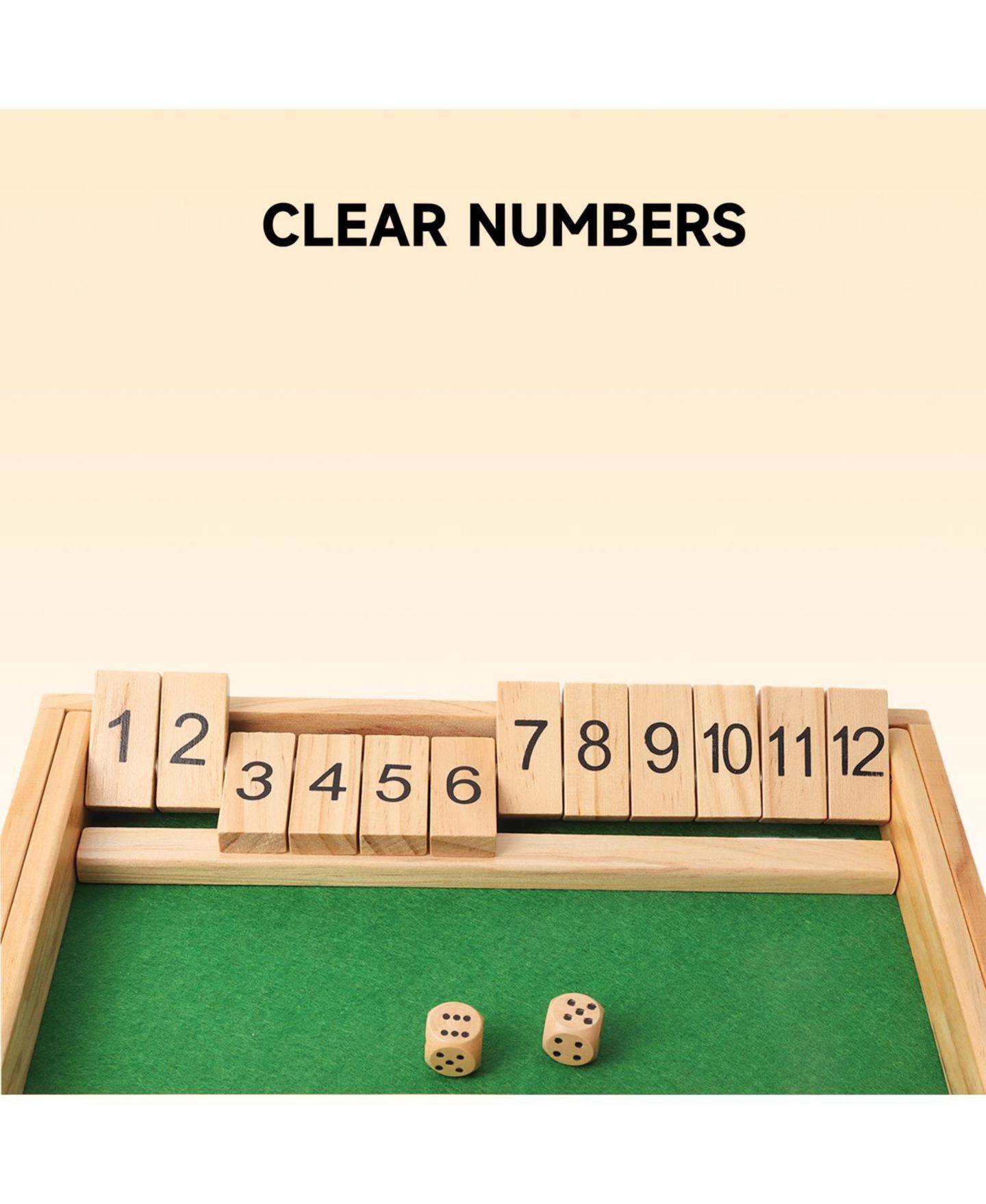 Детская настольная игра GSE Games & Sports Expert Shut The Box Wooden Board Game, Ages 6+, цвет: Жёлтый — фото 4