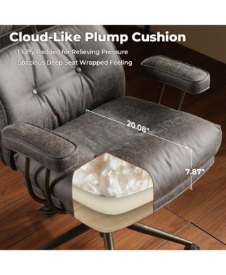 Ergonomic Swivel Office Chair, Extra Wide Comfy Desk Chair with Lumbar Support, Height Adjustable Modern Executive Computer Chair